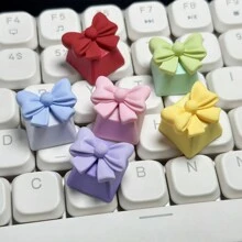 1pc Cute Bow-Knot Multicolor Keycaps Set, Suitable For Mechanical Keyboard With Cross Axis - ABS Resin, Business Style, OEM Profile