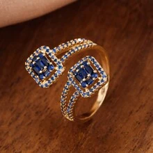 1pc Women's Fashion Versatile Adjustable Cubic Zirconia Ring