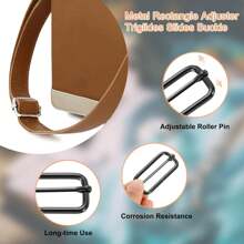 5 件装金属针扣三向滑动调节扣包带环扣腰带织带钩 DIY 钱包配件 - 銀色 - 查看 6