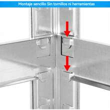 Estantería Almacenaje de 5 Niveles, Estantería Metálica, Modular, Garaje, Almacén, Trastero, Cocina, estante puede soportar mucho peso, 40 x 90 x 180 cm, Cargas Pesadas Taller 5 Estantes MDF Plata - Plateado - Ver 10