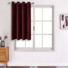 1 tấm hoặc 2 tấm rèm cửa có lỗ trên tùy chọn, rèm cách nhiệt cản sáng dệt ba lớp bằng vải cao cấp, rèm che tối cho phòng ngủ, phòng khách, nhà bếp, phòng ăn và tủ - Màu đỏ tía - rượu vang đỏ - Xem 25