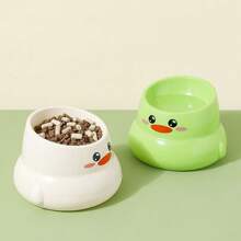 1pc Fashionable Duck Pattern Pet Bowl - High Foot Anti Slip - Protects Pet Neck Neck, Suitable For Cats And Dogs - Diagonal Opening For Convenient Cat/Dog Food Consumption, Making Cat Eating More Ritualistic, Pet Feeder - Cat Bowl/Dog Bowl