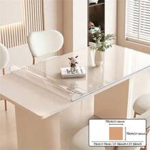 1 pièce de nappe transparente en PVC de 1,0 mm d'épaisseur, imperméable, résistante à la chaleur, film de protection pour surface de table, convient pour les maisons, les hôtels, les cuisines, les tables à thé, les nappes de maison