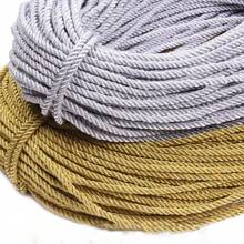 4 Meters/Lot 2 3 4 5 6mm Silver Braided Cord Gold Handle Strap Diy Handle Rope For Gift Bags Making Accessories - Gold and Silver Rope, 4 Meters/pack - View 3