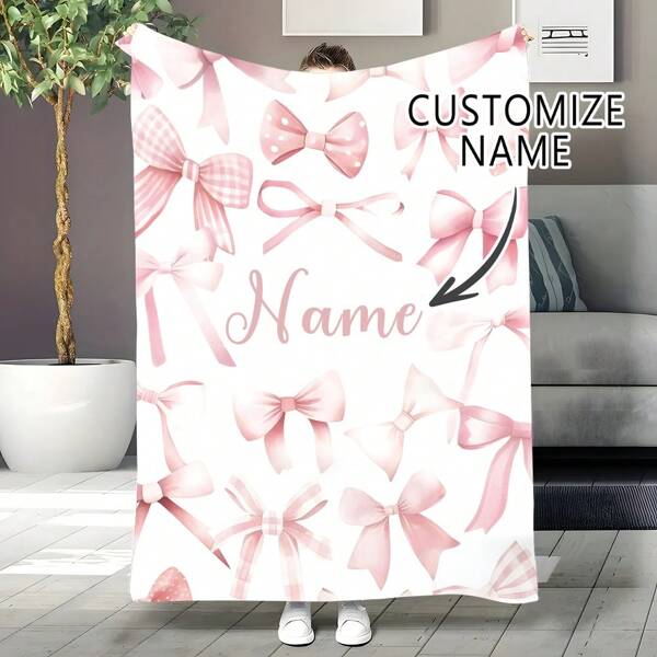 1 pezzo Coperta personalizzata su misura, coperta in pile soffice e confortevole con fiocco e disegno personalizzato, personalizzabile con nome, adatta per adulti in casa/picnic/viaggio, regalo per amici/famiglia, coperta calda, lavabile, leggera, traspirante, durevole, comoda, morbida, semplice, personalizzata, unica, ideale come regalo per lui, ideale come regalo per lei, ideale come regalo per il fidanzato, ideale come regalo per la fidanzata, ideale come regalo per il papà, ideale come regalo per la mamma, ideale come regalo per gli amici, ideale come regalo per la famiglia, per anniversari, per laurea, per inaugurazione della casa, per matrimoni, per compleanni, divano, letto, auto, sala da tè, camera da letto, soggiorno