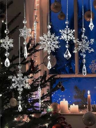 10/18pcs Christmas Snowflake Decoration Clear Plastic Crystal Decoration Christmas Tree DIY Decoration Family Room Decoration Winter Party Pendant Decoration Window Decoration Pendant Holiday Party Wedding Decorationdecorroom Decor Bedroomautumn Home Decorwall Decorhome Decor Living Roomhome Accessoriesdecorhouse Decorparty Bag Fillerchristmas Baubleschristmas Partychristmas Decorations Homechristmas Decorationschristmas Stocking Fillers