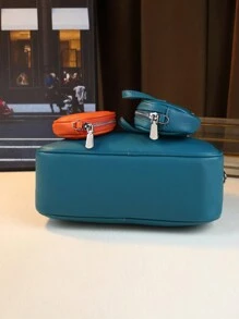 2 件套波士顿手提包、枕头包、个性化通勤包、零钱包、女士装饰时尚包 - 藍色 - 查看 11