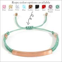 1 pièce Bracelet corde tressée fait main personnalisé, bracelet en pierre gravé personnalisé, convient pour le port quotidien, l'anniversaire de couple, la Saint-Valentin, l'anniversaire, les festivals, cadeau de couple de la Saint-Valentin, argent, stylé, coloré, vintage, simple, unisexe, décontracté, mignon, personnalisé, unique, idéal pour lui, idéal pour elle, elle, petit ami, petite amie, papa, maman, famille, amis, pour les anniversaires, pour les anniversaires, pour la remise des diplômes, pour le bal de promo, pour la fête, cadeaux pour la fête des mères