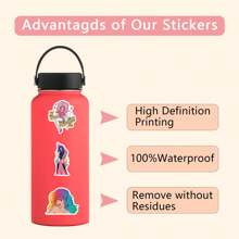 55 PIEZAS Pegatinas de Jem y los Hologramas - Pegatinas decorativas impermeables y autoadhesivas de vinilo, aptas para pegar en camión, botella, portátil, scrapbooking, coche, diario - Multicolor - Ver 9
