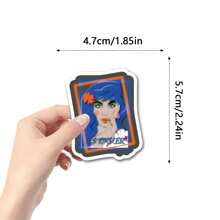 55 PIEZAS Pegatinas de Jem y los Hologramas - Pegatinas decorativas impermeables y autoadhesivas de vinilo, aptas para pegar en camión, botella, portátil, scrapbooking, coche, diario - Multicolor - Ver 10