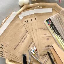 50个牛皮纸指甲消毒袋，适用于牙科指甲金属工具，可进行干热、紫外线和臭氧消毒，一次性指甲用具消毒器，牛皮纸袋，剪刀、镊子清洁袋 - 彩色 - 查看 3