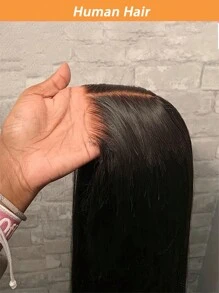 Peluca de cabello humano con encaje transparente sin pegamento de 5x5 pulgadas, cabello virgen de alta densidad al 150% para mujeres