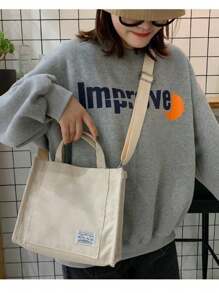 Women's Square Velvet Crossbody Bag [6004] - 黑色 - 查看 3