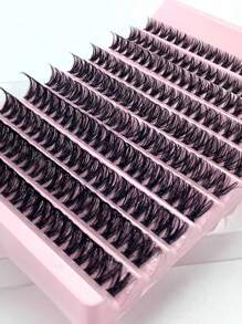 200pcs DIY Thin Cluster Eyelash Kit, Eyelash Extension Set, 8-16mm Mixed Thick Eyelash Cluster, 50D D Curl Single Eyelashes, Eyelash Cluster Set, Thick Eyelash Extension Kit, Eye Lash Glue And Sealer, Eyelash Tweezers, Eyelash Brush, Suitable For Beginner Eyelash Extension Lash Clusters Kit,Lashes,Eyelashes,Fake Lashes - Black - View 7