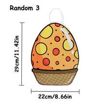 3 件随机颜色复活节创意双面可爱蛋形纸绳手柄礼品袋复活节复活节装饰品复活节装饰复活节礼物复活节袋子