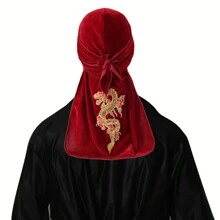 1 chiếc khăn Bandana đuôi dài nhung đính sequins dành cho cả nam và nữ, mũ cướp biển nhẹ thoáng khí có miếng vá thêu hình rồng, mũ trùm đầu Durag có thể điều chỉnh cho nhạc Hip Hop, khiêu vũ đường phố - nhiều màu - Xem 8