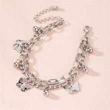 1pc Fashionable Two-Layer Butterfly Beach Bracelet For Women