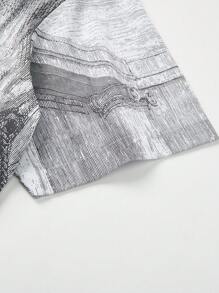 Camisa de manga corta con estampado todo sobre para hombres, diseño de solapa de "La Última Cena" de