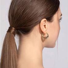MDFUN 316L Stainless Steel Thick Earrings, Hollow Hoop Earrings, Jewelry For Men And Women