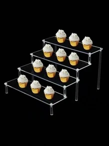 Alzatine in acrilico trasparente, scaffali espositivi per l archiviazione di oggetti decorativi, smalti per unghie, profumi, candele profumate, deodoranti per ambienti, organizer per la casa da scrivania, ufficio, toeletta, camera da letto, bagno, casa, dormitorio, regali decorativi per la stanza delle donne - Multicolore - Visualizzare 4