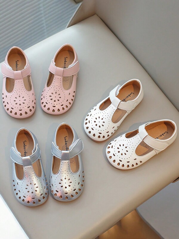 1 par de zapatos de baile de niña con diseño de princesa, calzado plano de ballet cómodo y transpirable con suela suave para niñas