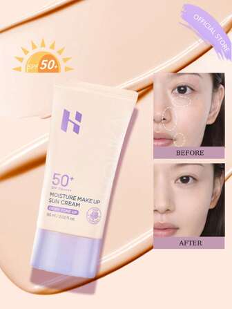 HOLIKA HOLIKA Solskyddsmedel för makeup SPF50+ PA++++|Dewy Tone Up|Mjuk aprikosfärgad toning som fäster på huden||Skapar klar och ljus hud|60 ml (2,02 fl. oz)|K-Beauty, Koreansk makeup