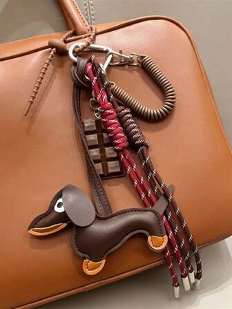 Yogodlns Sausage Dog Bag Charm Keychain Mobile Phone Pendant,Handbag Hanging Ornament Personalized Woven Keyring Accessories Braided Rope Bag Pendant High-Grade Keychain Pendant Ruth's Same Style Dachshund Pendant Suitable For Phone Bag Accessories Holiday Gifts