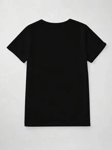 Howell Women's Printed Slogan Casual Top For Everyday Wear Black Summer - Black - View 2