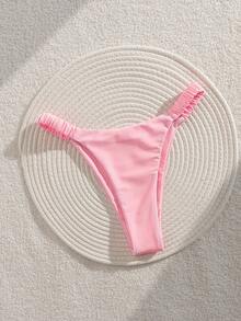 PEPPERMOLLY New Solid High-Cut Elegant Sexy Party Bikini Bottom, Summer Beach Fashion Ladies Swimwear