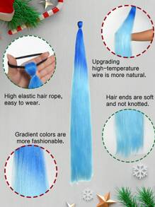 Synthetic Giant Braided Hair Ombre Color Big Braid One-Piece Diy26-Inch Extended Giant Gradient Big Braid High-Temperature Heat-Resistant Fiber Braid Is Suitable For Halloween, Christmas, Parties, New Year, Role-Playing. - Multicolor - View 7