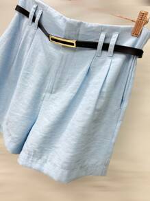 Marrant Shorts With Belt And Pocket High Waist - 淺藍色 - 查看 3
