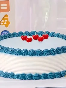 5pcs Cherry Shaped Candles, Cute Retro Cake Party Decorations, Sweet Birthday Cake Decor Candles - Red - View 5