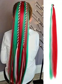 Synthetic Giant Braided Hair Ombre Color Big Braid One-Piece Diy26-Inch Extended Giant Gradient Big Braid High-Temperature Heat-Resistant Fiber Braid Is Suitable For Halloween, Christmas, Parties, New Year, Role-Playing. - Multicolor - View 2