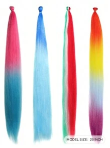 Synthetic Giant Braided Hair Ombre Color Big Braid One-Piece Diy26-Inch Extended Giant Gradient Big Braid High-Temperature Heat-Resistant Fiber Braid Is Suitable For Halloween, Christmas, Parties, New Year, Role-Playing. - Multicolor - View 4