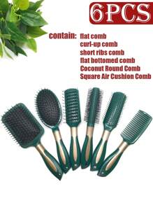 Bộ dụng cụ tạo kiểu tóc chuyên nghiệp 6 món: Bao gồm lược tạo kiểu, lược răng rỗng, lược cắt tóc, lược uốn tóc, lược chải đệm, lược mát-xa, lược chải, lược mát-xa da đầu, lược gỡ rối, lược nhựa, dùng để tạo kiểu và uốn tóc - Nhiều màu - Xem 19