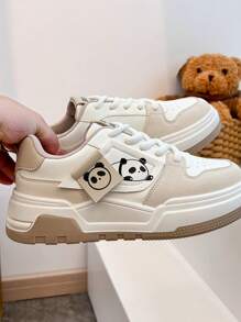 2024 Nowa Jesienna Koreańska Wersja Ins Oddychające Białe Trampki, Niskie Buty Casualowe Płaskie Platformy Dla Kobiet