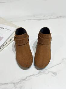 Stivaletti corti alla moda per ragazze con zip laterale, semplici e stilosi, adatti per bambini, bambine, principesse, per tutte le stagioni