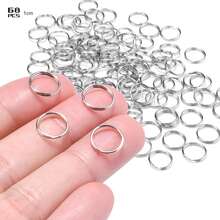68pcs Jump Rings For Jewelry Making, O-Ring Connectors, Double Loop, Forked Jump Rings, Tiny Key Rings, For Necklaces, Bracelets, Earrings, DIY Crafts, Car & Office Key Accessories