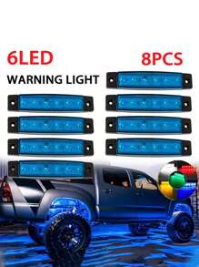 8pcs/Pack Truck LED Side Indicator Light Super Bright 6LED Waterproof SMD Side Warning Light 12V 24V Turn Signal Lighting Car Warning Light - Multicolor - View 9