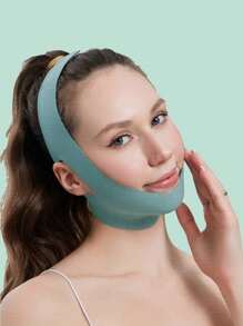 1pc Women V-Shaped Face Bandage, Breathable & Skin-Friendly, Soothes Facial Muscles, Yoga Assistance Elastic Band, Sleep Anti-Snoring Jaw-Tightening Band