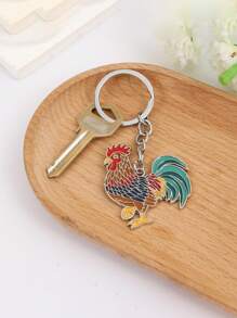 1 pieza Gallo grande llavero decoración de Pascua nueva aleación de zinc llavero colgante mascota colgante de bolso colgante lindo y versátil