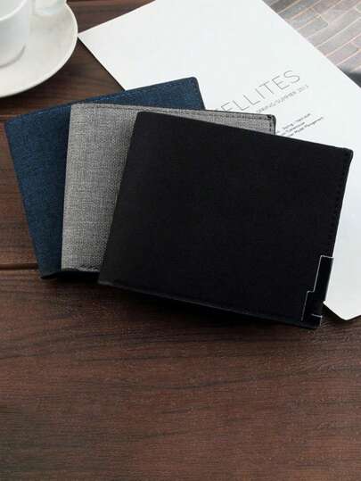 1 件男士短款钱包韩版休闲大容量卡包薄款手提包，防刮，理想的商务精英钱包礼物之选正式/商务正装