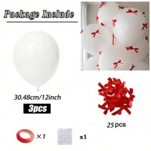 53 个/30 个大号透明 Bobo 氦气球，配红色缎带蝴蝶结装饰，适合情人节、周年纪念、生日、新娘送礼会、派对