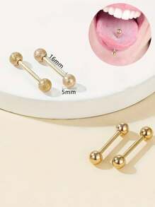 12pcs Stainless Steel Cute Round Ball Tongue Rings/Nipple Rings Piercing Body Jewelry Set - 12-piece Set - View 6