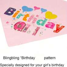 1 Set Of Birthday Dog Party Supplies - Dog Birthday Pet Girl Set Dog Birthday Bandage - Pink Skirt Crown Hat Scarf Happy Birthday Banner (Pink, Large)