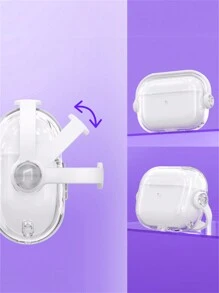 可爱防摔创意支架透明耳机保护套，兼容 1/2/3/4 Pro 3，软壳兼容 2 Pro，带锁防丢保护套 - 無色 - 查看 2