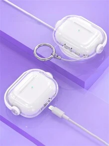 可爱防摔创意支架透明耳机保护套，兼容 1/2/3/4 Pro 3，软壳兼容 2 Pro，带锁防丢保护套 - 無色 - 查看 4