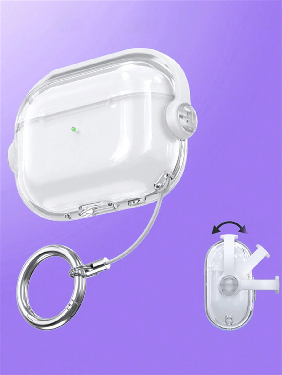 可爱防摔创意支架透明耳机保护套，兼容 1/2/3/4 Pro 3，软壳兼容 2 Pro，带锁防丢保护套 - 無色 - 查看 1