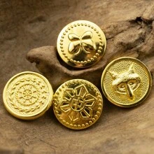 6pcs Assorted Collegiate Style JK Uniform Jacket, Metal Button Decoration Sailor Coat, Sweater, Coat Button Set - Multicolor - View 5