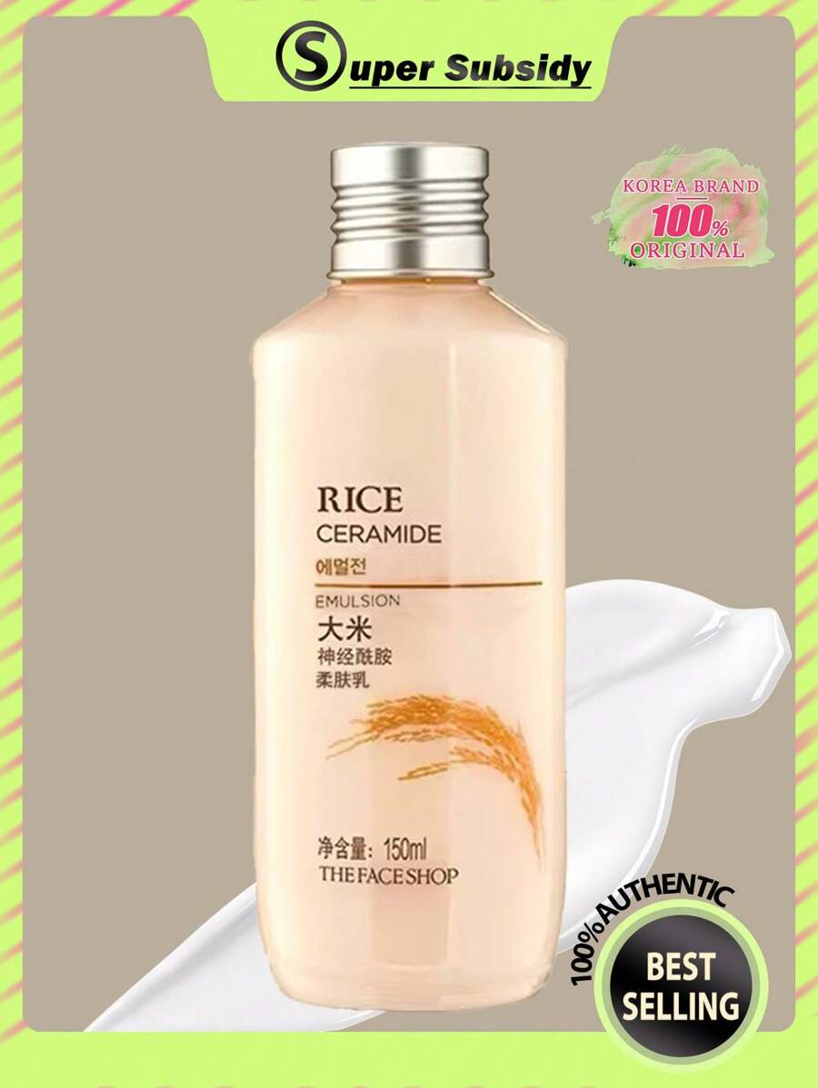 The Face Shop Physalis Rice Ceramide Moisturizing Lotion | Gentle Lotion, Brightens Complexion, Forms Protective Barrier | Facial Moisturizing Lotion | Deep Nourishment, Makes Skin Soft And Hydrated | Korean Cosmetics | 150ml/5.07 Fl Oz
